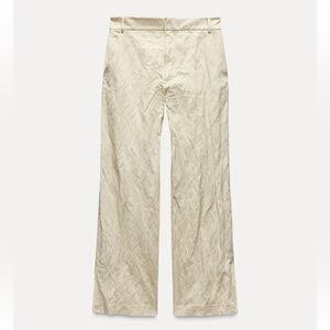 ZARA NWT Wrinkled Straight Pants ZW Collection